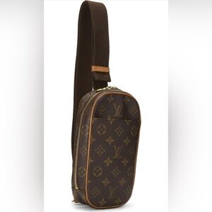 Louis Vuitton Brown Monogram Belt Bag with Gold Hardware